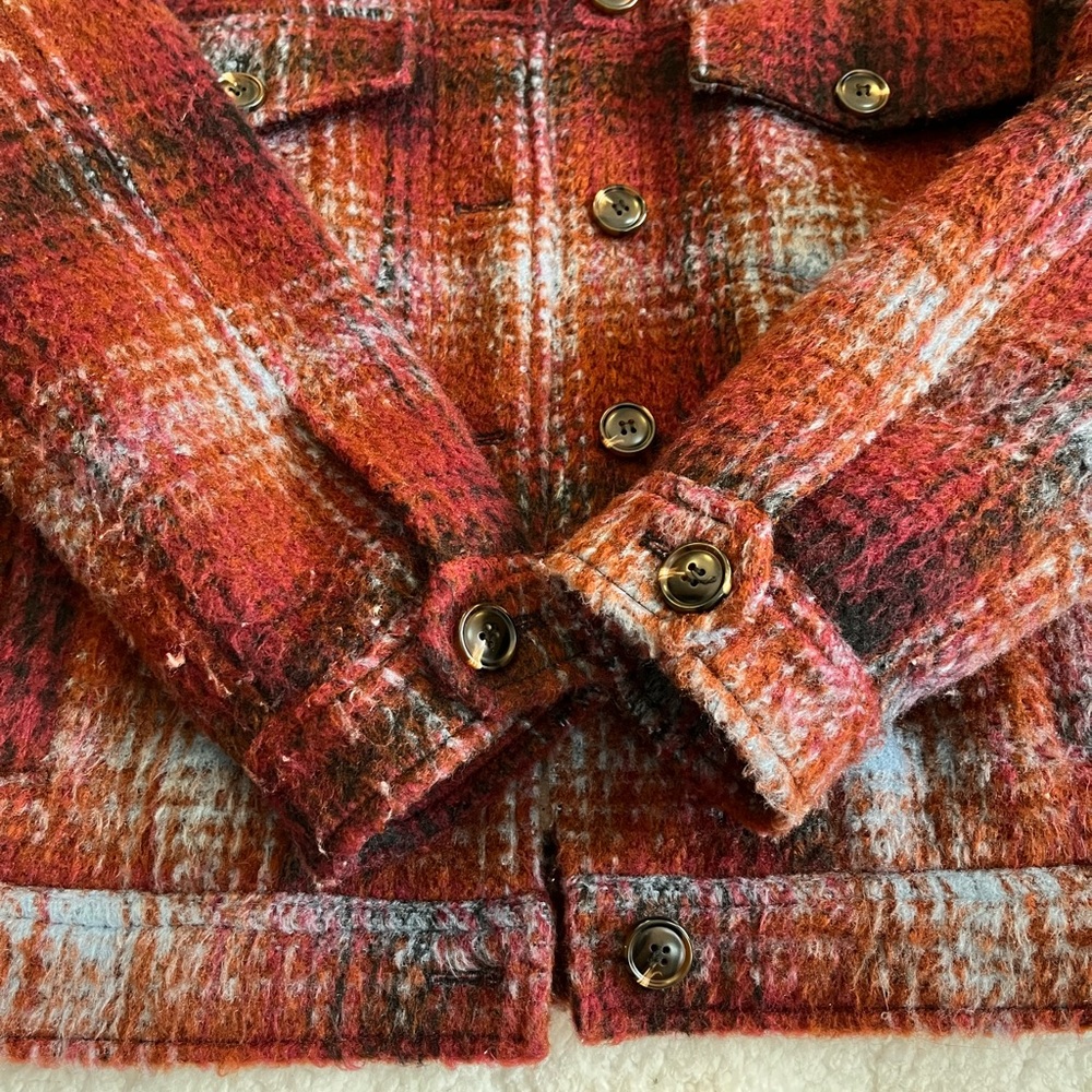 Plaid Sherpa-Lined Trucker Jacket - Picture 6 of 16